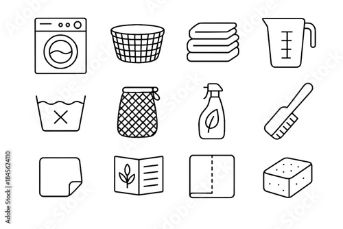 Biodegradable sustainable measuring icons bag vector reusable organic dryer bar icon laundry