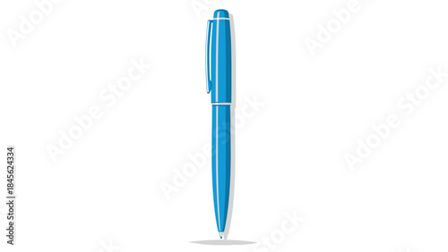 Vector Illustration of a Blue Ballpoint Pen