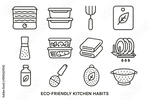 Containers vector tool food meal kitchen refillable symbol icon eco natural boxes