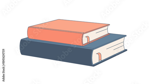 Vectorized Illustration of Two Stacked Books