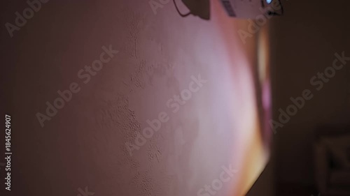 Abstract Light and Shadow Play in a Dark Room.