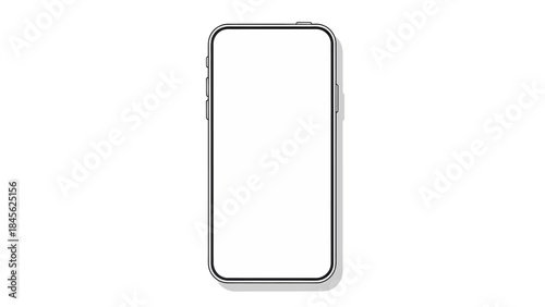 Minimalistic Smartphone Outline with Blank Display