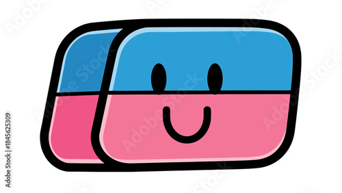 Cute Smiling Eraser Illustration