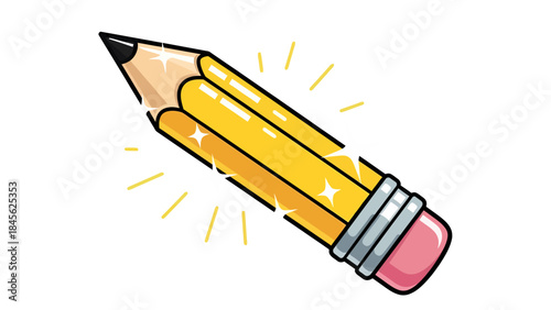 Shiny Yellow Pencil Illustration
