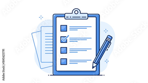 Clipboard with Checklist and Pencil