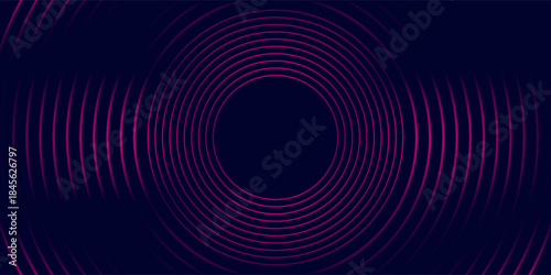 Futuristic abstract background. Glowing circle lines design. Swirl circular lines element. Future technology concept. Horizontal banner template. Suit for cover, banner, website.