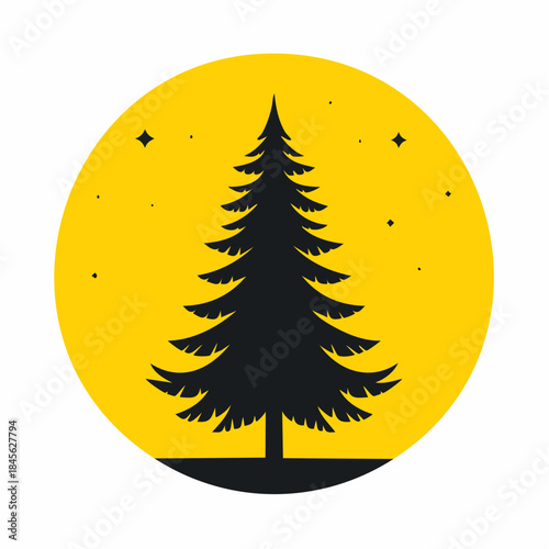 Orange fruit and golden star vector illustration with orange and yellow colors