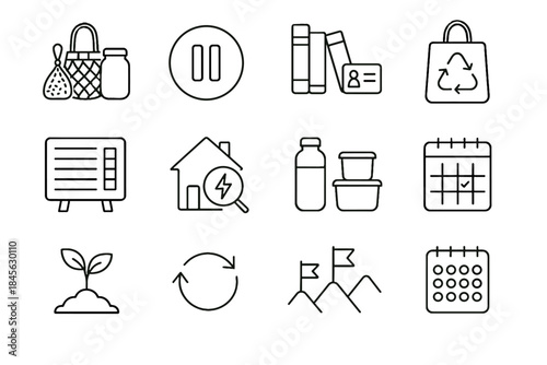 Flags mindful cashflow thrift vector icon symbol money icons goal calendar energy