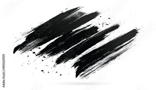 Vector Illustration. A smear of black paint on a blank background