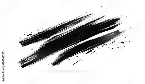 Abstract Brush Stroke Art. Black Paint Brush Vector. Bold Vector Brush Art.