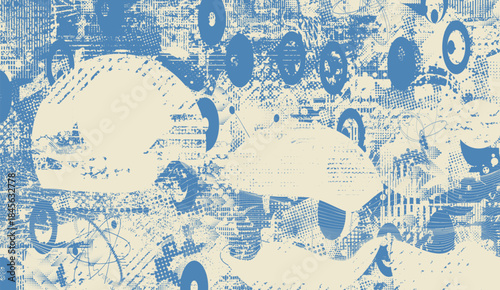 Grunge background texture vector overlay with rough halftone noise for modern design, posters and digital layouts. Combined and mixed layered background for digital design.
