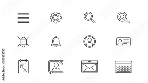 User Interface and Settings Icons Set for Web and Mobile App Design