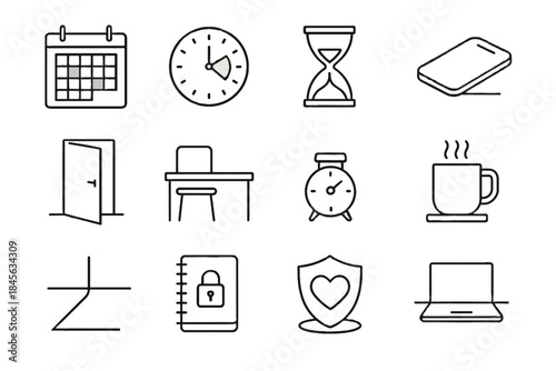 Door single desk boundary healthy calm workspace boundaries over segment icon vector