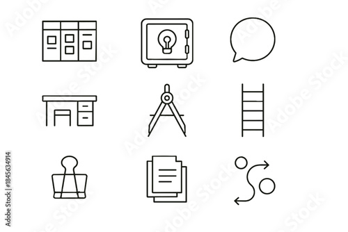 Symbol outline creative vector ladder boundary minimal clip icon vault pathway workspace