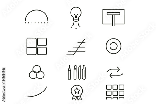 Creative lines design icons ring curve progression icon arc vector workspace cascade