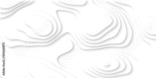Abstract white papercut luxury diamond creative topography map background. vector natural shadow papercut web topography map spiral line texture.