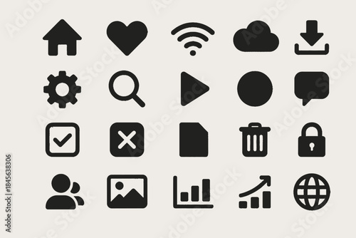 Cyrillic vector marks icon letters iconic simplicity no any bubbles emojis simple