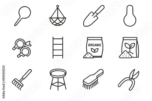 Hydration tray balcony plant gardening icon compost icons ladder globe watering hand