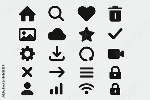 Display typography punctuation no labels letters only icons bubbles vector speech icon