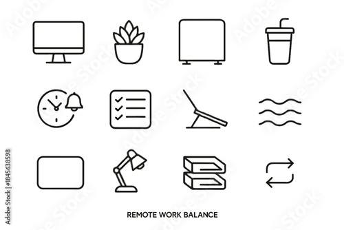 Flow reading healthy remote lamp break work vector soft reminder icon small