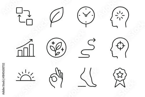 Clock healthy vector clean improvement daily icons habit icon progress win environment