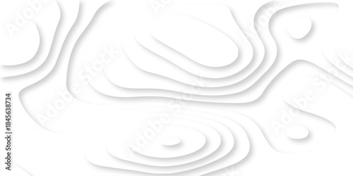 Abstract white papercut luxury diamond creative topography map background. vector natural shadow papercut web topography map spiral line texture.