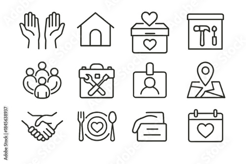 Vector name neighbors collection helping community icon house neighborhood friendly shared