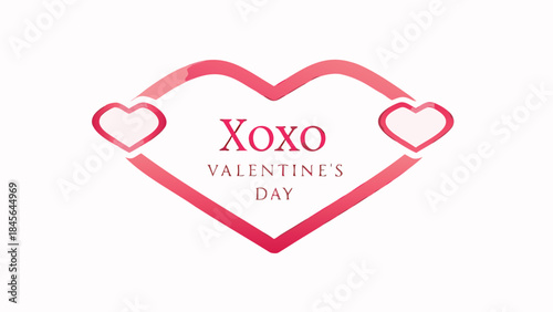 Minimal heart outline with xoxo text for valentine's day celebration decoration