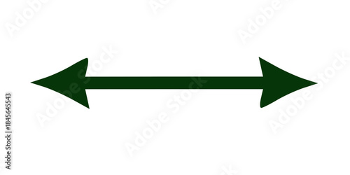 Tableau sur toile Flèche horizontale double sens verte sur fond transparent – direction opposée