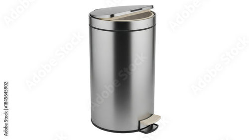 Canvas Print Stainless steel trash can with foot pedal PNG isolated on transparent background
