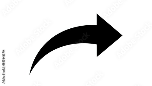 Black curved arrow pointing right on white background isolated for web design and user interface elements. Free Download Black curved arrow pointing right on white background isolated for web design and user interface elements. - GFXLoad