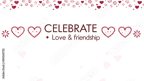 Red heart pattern design for valentine's day celebration with floral elements and love theme