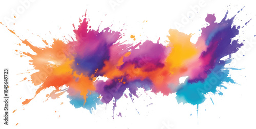 Modern Abstract Watercolor Paint Splash Explosion with Bright Colors for Creative Branding Posters Banners and Digital Backgrounds