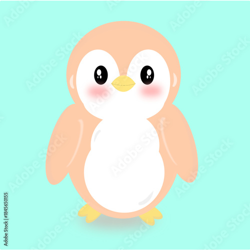 Adorable Baby Penguin Character Vector Illustration Set in Pastel Colors