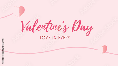 Valentine's day celebration with pink hearts and love theme on light background