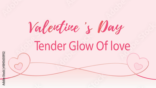 Valentine's day tender love concept with soft pink background and heart designs