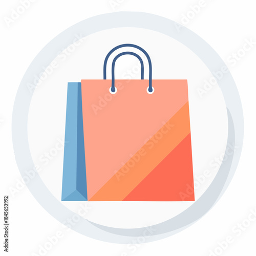 Shopping Bag Icon: A vibrant shopping bag with two handles represents commerce, retail, and purchases, symbolizing consumerism and the convenience of shopping.