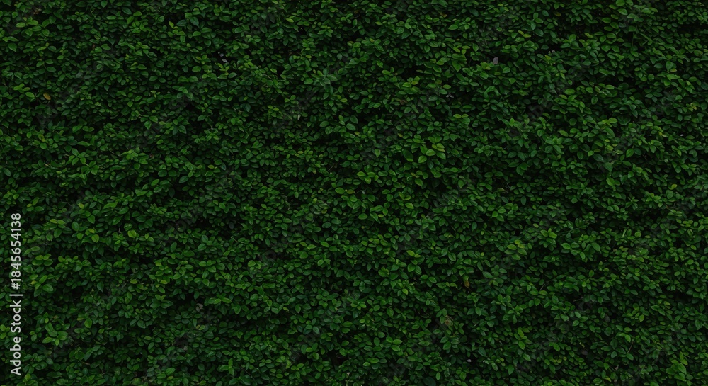 Fototapeta premium Dark green leafy hedge wall background texture