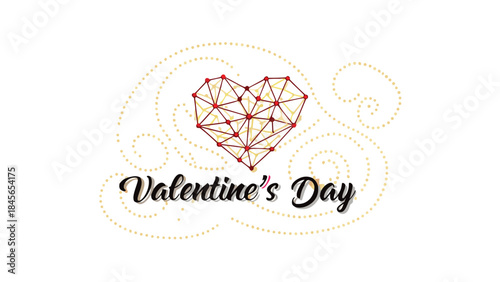 Red crystal heart with soft gold lighting on white background for valentine's day celebration