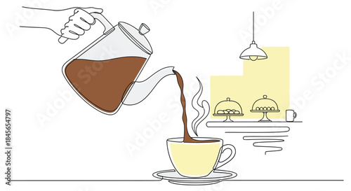 Pouring coffee isolated on white background, Vector