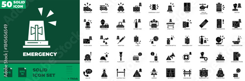 Emergency Solid Editable Icons set