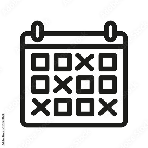 Calendar appointment icon. Failed schedule symbol. Unavailability Vector dates. Missed time blocking