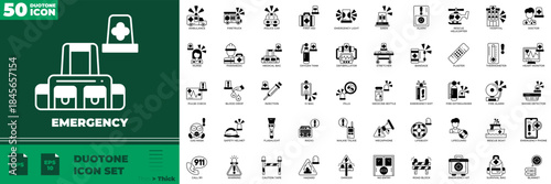 Emergency Duotone Editable Icons set