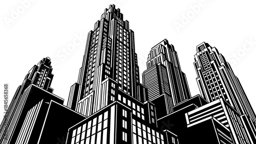 Skyscrapers dominating the cityscape