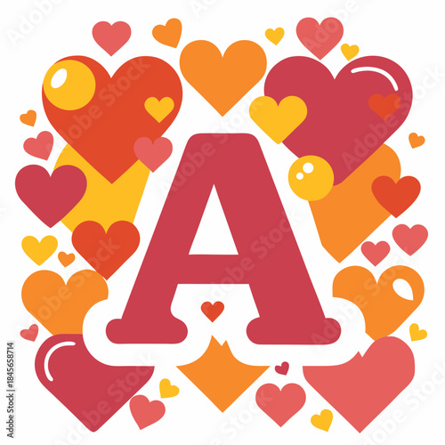 A with hearts.