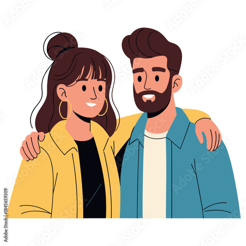 Diverse young adult friends smiling together in casual outfits