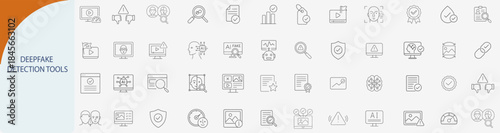 deepfake detection tools ai security minimal line vector set