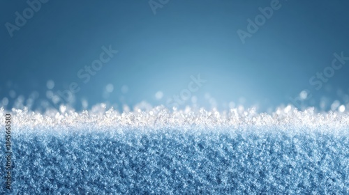 Soft Glowing Winter Frost Along a Large Blank Area With Bright Light Shining Through During a Cold Winter Morning