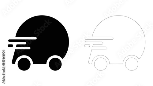 Rapid delivery truck icon symbolizing swift shipping and efficient logistics service