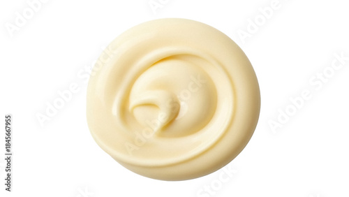 Quadro su tela Swirl of creamy mayonnaise isolated PNG on transparent background, condiment for